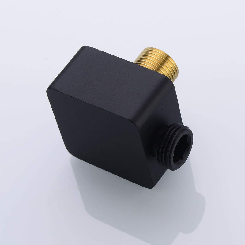 Nicmondo Brass Wall Supply Elbow, Nicmondo G1/2â€ Square Shower Hose Connector, Drop Ell Wall-mounted Union Water Outlet for Handheld Shower Handshower, Matte Black - Image 3